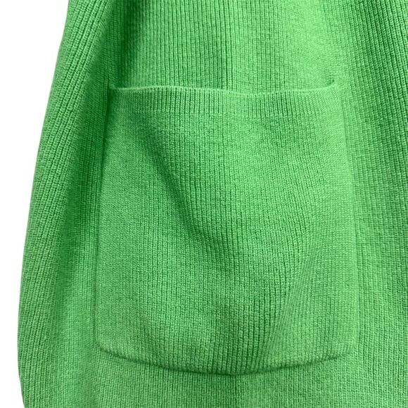 J Jill Kelly Green Oversized Open Cardigan Car Coat Pockets LARGE Short Sleeves - Picture 3 of 6